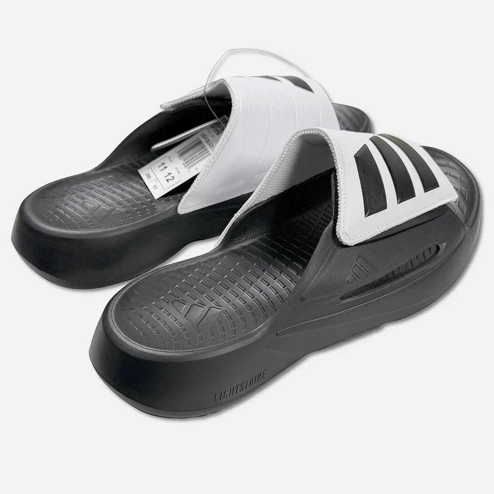 Adidas Lightblaze Slide Sandals - NWT Mens Size 11 Black / White -  #49786-OF